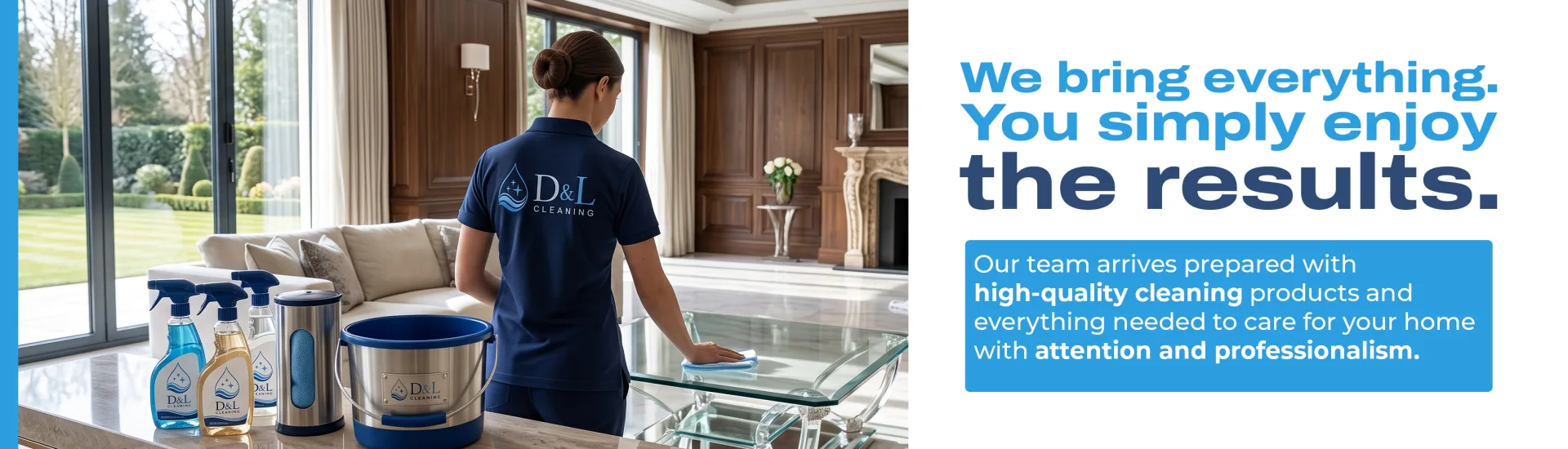 The D&L Cleaning crew at work in a Greater Boston home