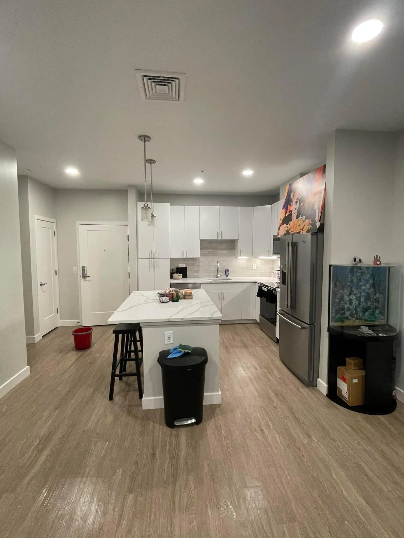 Open kitchen after a move-in clean