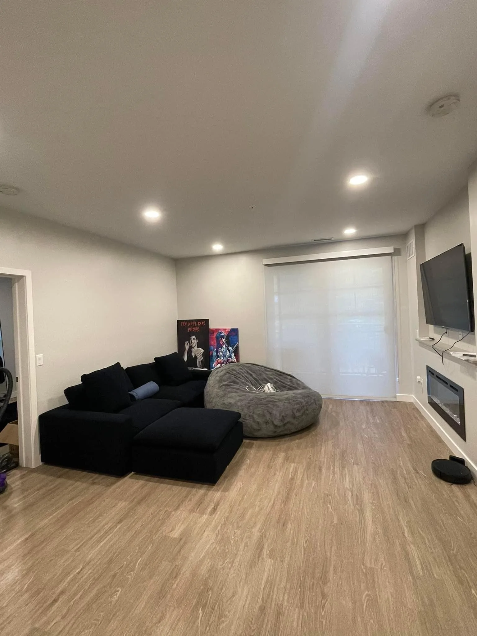 Living room after a move-in clean